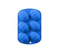 Silicone Easter Egg Mold, 6-Cavity Non-Stick Epoxy Resin Mould, 22x13x2.5 cm 3D Tray for Chocolate Baking, Candy Making, DI Soap Crafting