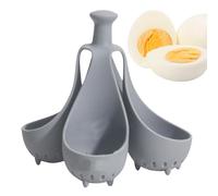Silicone Egg Cooker And Poacher Rack | Heat-Resistant Hard Boiled Egg Boiler With Drainage Holes, Multi-Functional Ëgg Steamer Tray And Storage Rack For Kitchen Cooking, 4 Or 6 Pack Capacity