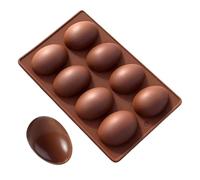 Silicone Egg Mold, 8 cavity Baking Tray, Food Grade Reusable Silicone Egg Shaped Mold, Candy Jelly Pastries Maker Nonstick Flessibile Kitchen Tool, Party Birthday Wedding Holiday Home Dessert Use
