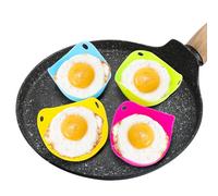 Silicone egg poacher cuoci uova microonde, 4 stampini da cucina antiaderenti con 1 pennello per olio, utilizzati per pentole, vaporiera, forno a microonde