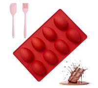 Silicone Egg Shaped Molds for Oven, Food-Grade Silicone Easter Egg Molds for Baking, Non-Stick Easter Egg Silicone Mold for Baking for Cake, Jello, Chocolate, Dessert with 2 Bonus Gifts (B)