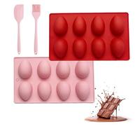 Silicone Egg Shaped Molds for Oven, Food-Grade Silicone Easter Egg Molds for Baking, Non-Stick Easter Egg Silicone Mold for Baking for Cake, Jello, Chocolate, Dessert with 2 Bonus Gifts (B+D)