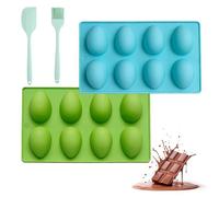 Silicone Egg Shaped Molds for Oven, Food-Grade Silicone Easter Egg Molds for Baking, Non-Stick Easter Egg Silicone Mold for Baking for Cake, Jello, Chocolate, Dessert with 2 Bonus Gifts C)