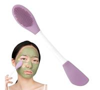 Silicone Facial Brush, Double-Headed Face Clay Wash Brushes, Ergonomic Handle Scrubbing Tool and Facial Applicator, Ideal for Travel, Shower, Washing, Makeup Removal Routine