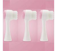 Silicone Facial Cleansing Brush Double-sided Cleanser Exfoliating, Massage Soft Brush To Remove Surface Dirt, Oil, Cosmetic Residue, Deep Clean Facial Pores (Colore : 3Pcs Pink)
