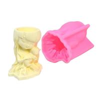 Silicone Flower Pot Mold - Girl Cat Pot Molds, 3D Craft Accessory for Making Flower Pots, Candle Holders, Pen Holders, DIY Handcrafts, Creative Mold for Home, Office, and Kids’ Art Projects