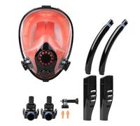 Silicone Fog - Reducing Diving Face Mask | 360° Rotatable Breathing Tubes for Smooth Ventilation | Full Face Snorkel Mask for Underwater Swimming/Scuba Diving