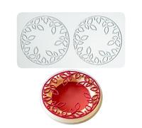 Silicone Fondante Pizzo Mat, Zucchero Craft Stampo di Impressione Torta commestibile Cucina Molecolare Decorazione, 2 fori Foglia Bud Anelli