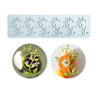 Silicone Fondante Pizzo Mat, Zucchero Craft Stampo di Impressione Torta commestibile Cucina Molecolare Decorazione, 6 fori Curva Foglia Bud