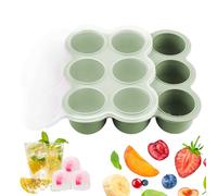 Silicone Food Freezer Tray, 9-Grid Cube Containers With Lids For Fruit, Ice, Meal Prep, Breastmilk, Snack, Soup, Purees, Fridge Storage