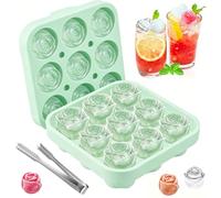 Silicone Forma Di Rosa, Stampo In Silicone Rosa, 2 Pcs Riutilizzabile Per Gelato Whisky Cocktail Succhi Di Frutta Caffè (green)