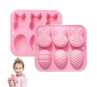 -Silicone Forma Easter Bunny PRALINE Forma, Pasqua di Pasqua Forme di schiena con 6 barre | Cartoon Rabbit Forma per torte, cioccolatini, forma di casa per la casa, cucina