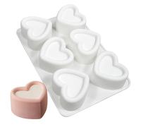 Silicone Francese Mousse Torta Mold 3D Bakeware DIY Cioccolato Sapone Candle Mold, 6 fori Concavo Cuore