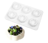 Silicone Francese Mousse Torta Mold 3D Bakeware DIY Cioccolato Sapone Candle Mold, 6 fori Flower Shaped Flower Pot