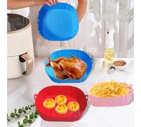 Silicone Friggitrice Ad Aria Pentola Vassoio Per Alimenti Sicuro Riutilizzabile Quadrato Barbecue Pad Piastra Airfryer Forno Stampo Da Forno Cestino Pan per la Cucina