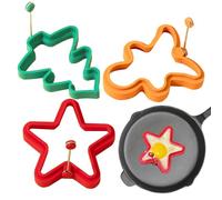Silicone Griddle Cooking Shaper, Reusable Egg Fired Mold For Family Gatherings | Fried Egg Molds,Christmas Theme Egg Shaper | Christmas Pancake Mold Pancake Maker Egg Ring Fried Egg Molds