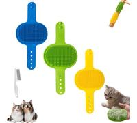 Silicone Grooming Strap Pad for Cats, Cat Self Groomer, Adjustable Silicone Pet Grooming Tool, Multi-functional Cat Brush for Climbing Frames Table (3pcs-f)