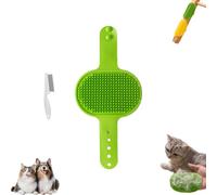 Silicone Grooming Strap Pad for Cats, Cat Self Groomer, Adjustable Silicone Pet Grooming Tool, Multi-functional Cat Brush for Climbing Frames Table (Green)