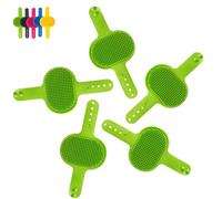 Silicone Grooming Strap Pad for Cats, Cat Self Groomer Brush, Adjustable Silicone Cat Self Groomer Brush, Ideal for Indoor Cats & Dogs (Green*5)