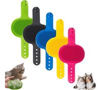 Silicone Grooming Strap Pad for Cats, Cat Self Groomer for Indoor Cats, Adjustable Silicones Pet Grooming Tool for Climbing Frames Table Legs (Mix*5)