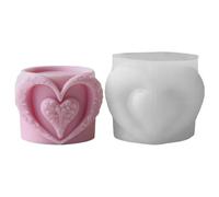 Silicone Heart Planter Mold - Love Cup Shaped Resin Mold for Pot Making | Wedding Favor Storage Cup Mold, Valentine’s Day dey Gift Jar, Romantic Silicone Casting Moulds for Soap, Cement, Plaster