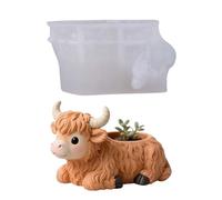 Silicone Highland,Stampo Decorativo Tavolo Highland Cow | Decorazione 3D Modello Adorable Disteso per Natale Giardino Fattoria Asilo Halloween
