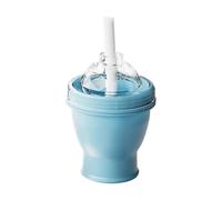 Silicone Ice Bottle 250ml With Straw - Leakproof Reusable Cooling Cup | Portable Ice Ball Maker Cup For Coffee Juice Cocktails Sports Travel Outdoor Hydration Bottle Office Schools Gym Whiskey Drinks