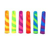 Silicone Ice Cream Forms 6Pcs Set | Leakproof BPA - DIY Ice Cream Maker | Reusable Forms for Homemade Yogurt/Sorbet/Popsicles | Dishwasher Safe, Food Grade Material