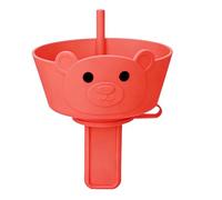 Silicone Ice Cream Holder - Ice Pop Holders, 3.5x3.5x2.4 Inches Easy To Grip with Built-In Straw to Catch Drips, Treat Guard, Reusable Handle, Snack Accessory for Boys Girls Home Beach Pool