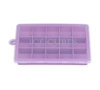 Silicone Ice Cube Stampo Rettangolare Paesaggio cubo di ghiaccio fai -da -te con coperchio durevole BPA per casa da forno da cucina 15 griglie di alta qualità materiale sicuro (Viola)