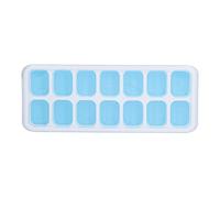 Silicone Ice Cube Tray with Lid | Food Grade Plastic Form for Cocktails/Drinks/Smoothies | Flexible Design, Stackable, Easy Release (Blu)