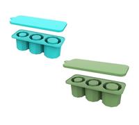 Silicone Ice-Cube Trays for Freezer 3 Hollow Cylinder Ice Molds with Lid for 30-40 Oz Cups, Whiskey, Coffee, Cocktails A