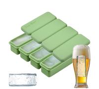 Silicone Ice Mold, Large Tray with Lid, Whiskey Cube Maker, Reusable Freezer Block, 6,61 x 3,66 x 1,38 pollici, 4 Grid Easy Release Die for Brandy Vodka Cognac Bourbon Drinks
