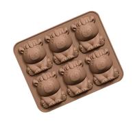 Silicone Ice Mold - Silicone Ice Trays For Freezer, 6 Cavities Cute Íce Cubes Tray, Food-Grade Capybara Easy Release Mold For Whiskey Coffee Beer Cold Drinks Beverages Family Gathering Party