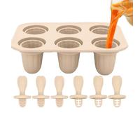 Silicone Ice Pop Molds, 6 Grid Freezer Trays Homemade Pop-sicle, Easy Release Cake Pop Mold Tray, Non Stick Dessert Maker, Kitchen Baking Tool for Jelly Lollipop Treats, 4.72x3.94x3.19 Inches