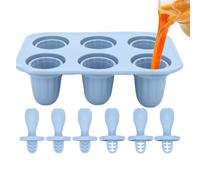 Silicone Ice Pop Molds, Freezer Tray Moulds, 4.72x3.94in 6-Grid Cake Pop Trays, Easy Release Design, Reusable and Authentic for Homemade Desserts, Jelly, Lollipops