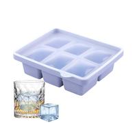 Silicone Ice Tray - 6-Grid Square Ice Maker Mold | Non-Stick Silicone Tray | Kitchen Gadget For Freezer Camping Beverage Cocktail Coffee Whiskey Summer Drinks