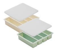 Silicone Ice Tray - Covered Square Cube Mold, Flexible Ice Forming Container, Leak Resistant Lid Beverage Chilling Vessel, Multi Cell Bar Style Cooling Maker Kitchen Drink Preparation Tool | For Juice