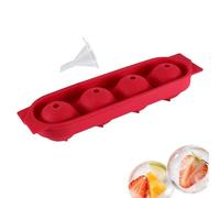 Silicone Ice Tray Mold - 4 cavity Easy Release, Ice Ball Maker for Drinks Food Grade Material Cube Mold for Cocktail Whiskey Wine Juice Beverage Cooling Use for Home Party Apartment Office Bar