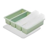 Silicone Ice Tray - Square Ice Bar Maker, Flexible Freezing Mold | Premium Chilled Beverage Preparation Equipment System, Large Capacity Drink Cooling Accessory Kit With Cocktail Wine Glasses