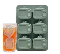 Silicone Ice Tray, Tv Ice Mold, 6.3x4.33x0.79 Inches Leak Proof Design and Flexible, Molder Freezer Cube Trays for Summer Drinks, Cocktails, Whiskey, Juice, Home Bar Use