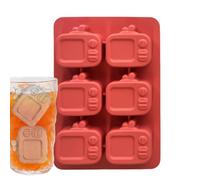 Silicone Ice Tray, Tv Ice Mold, 6.3x4.33x0.79 Inches Leak Proof Design and Flexible, Molder Freezer Cube Trays for Summer Drinks, Cocktails, Whiskey, Juice, Home Bar Use