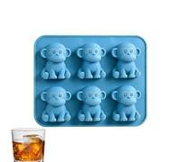 Silicone Ice Trays | 6 Cavity Monkey Shape Reusable Freezer Mould | Easy Release Molds - For Home Kitchen Party Family Gathering Celebration Restaurant Picnic Camping