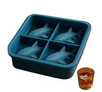 Silicone Ice Trays - Shark Shape Freezer Mould Easy Release 4Cavity, Flexible Dessert Maker, | Novelty Chilling Form, Party Treat Creator For Family Gathering Celebration Picnic Camping Home Use
