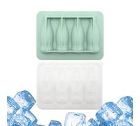 Silicone Ice Trays with Lid, 4-Grid Reusable Ice Cubes Mold Freezer Tray, Adorable Integrated Making Tool for Kitchen Cooling Drinks and Food Prep, 6,34 x 4,61 x 1,65 pollici