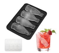 Silicone Ice Trays with Lid, 4-Grid Reusable Ice Cubes Mold Freezer Tray, Adorable Integrated Making Tool for Kitchen Cooling Drinks and Food Prep, 6.34x4.61x1.65 inches