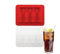 Silicone Ice Trays with Lid, 4-Grid Reusable Ice Cubes Mold Freezer Tray, Adorable Integrated Making Tool for Kitchen Cooling Drinks and Food Prep, 6,34 x 4,61 x 1,65 pollici