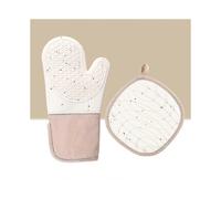 Silicone Insulated Mitts Plus Cotton Pot Holders Set Twill Coloured Dots Oven Baking Tz