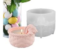 Silicone Jar Mold - Bunny Basket Storage Box Mould, Jewelry Container Casting Tool | Flexible Non Stick Design, Easter Theme Craft Mold, DIY Plaster Resin Art Supply, Home Workshop Jewelry Making