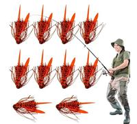 Silicone Jig Jirts Fishing Lere, Silicone Jirt Spinner Lures - Kit di esche in silicone luminoso da 10 pezzi,Accessori per pesci flessibili per il bar d'acqua di mare, campeggio all'aperto